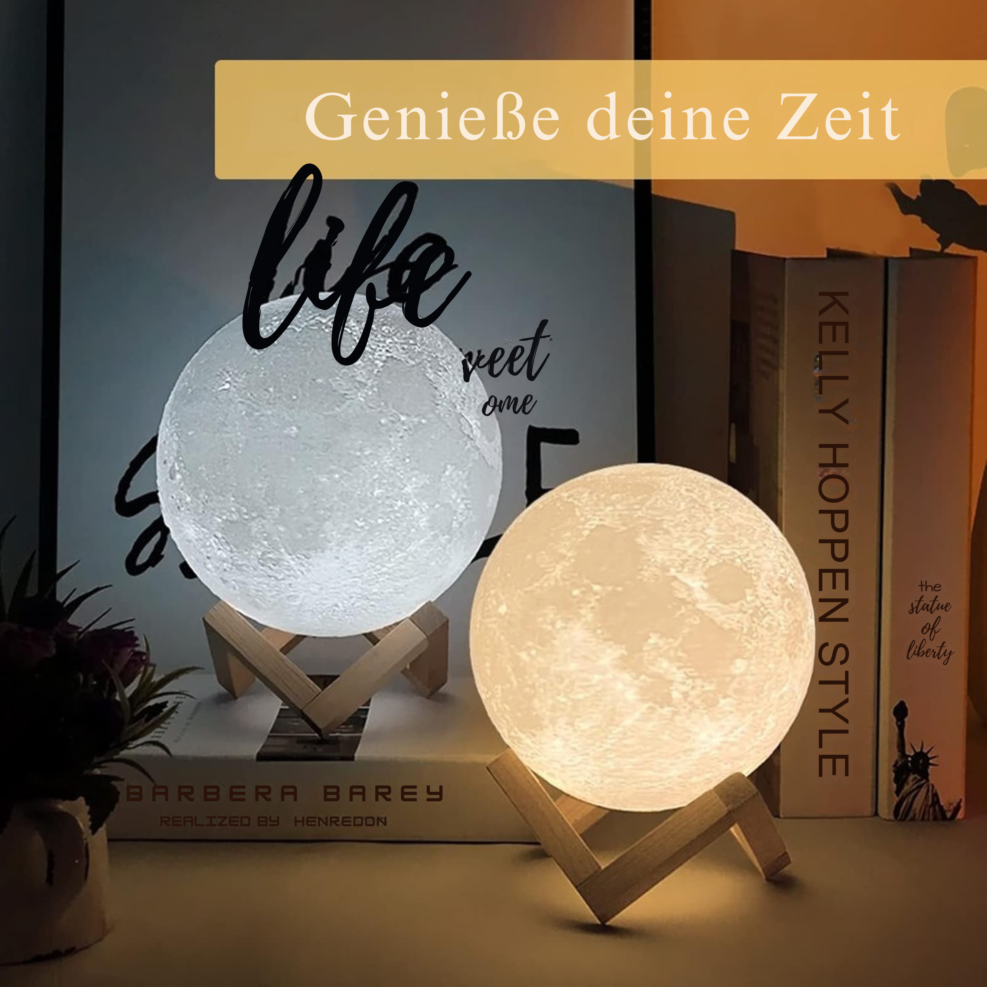 3D Mondlicht LED - Nachtlampe mit 16 Farben